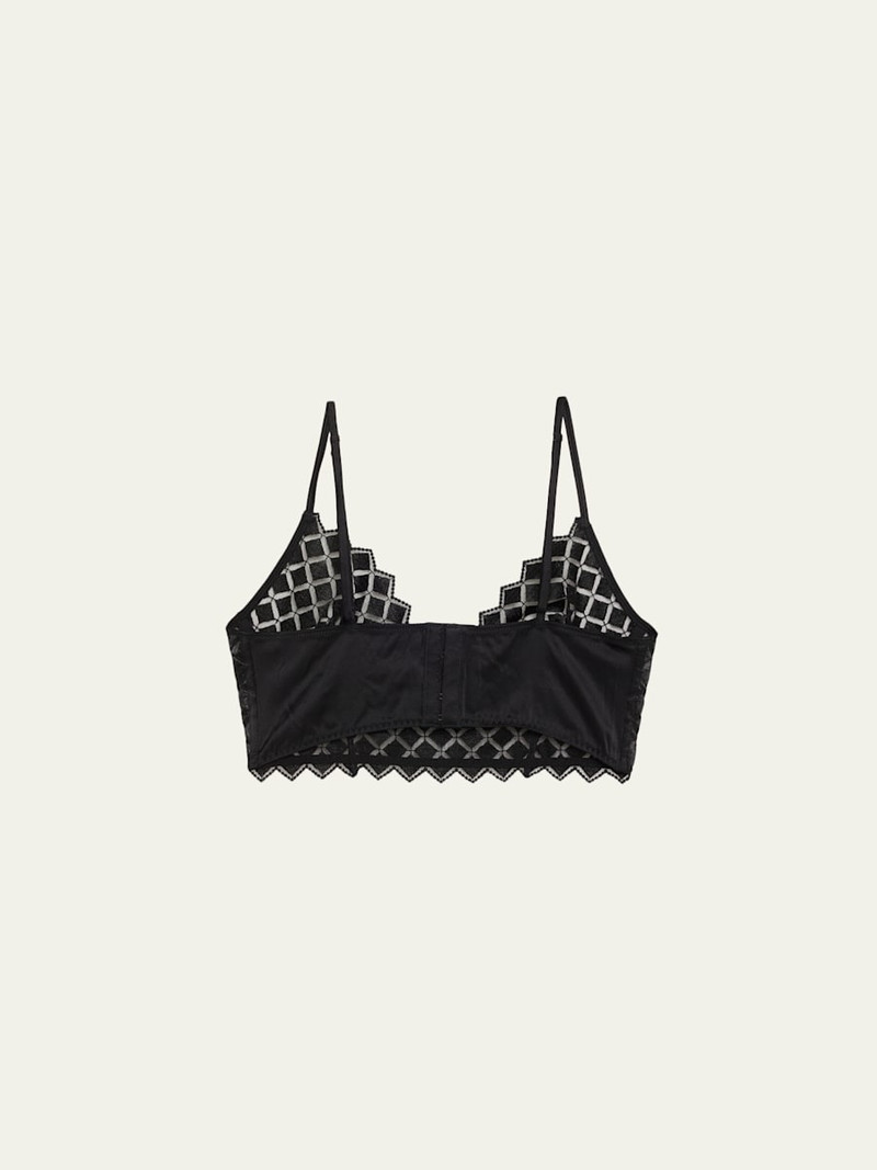 KIKI DE MONTPARNASSE Lamine Diamond-Embroidered Longline Bra outlook