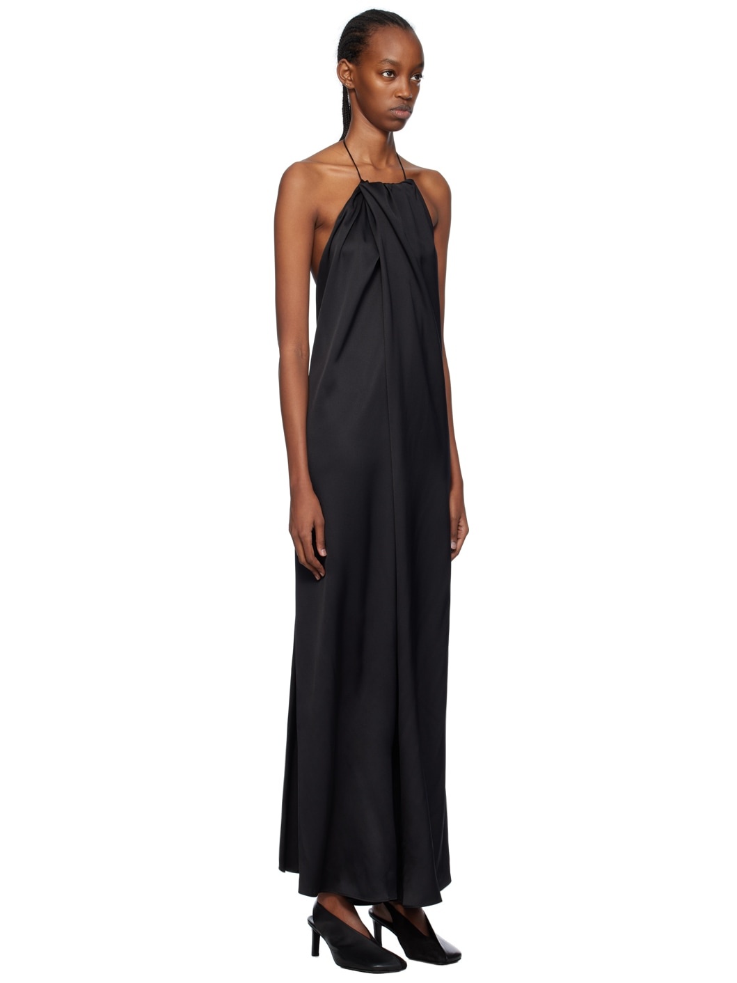 Black Halter Maxi Dress - 2