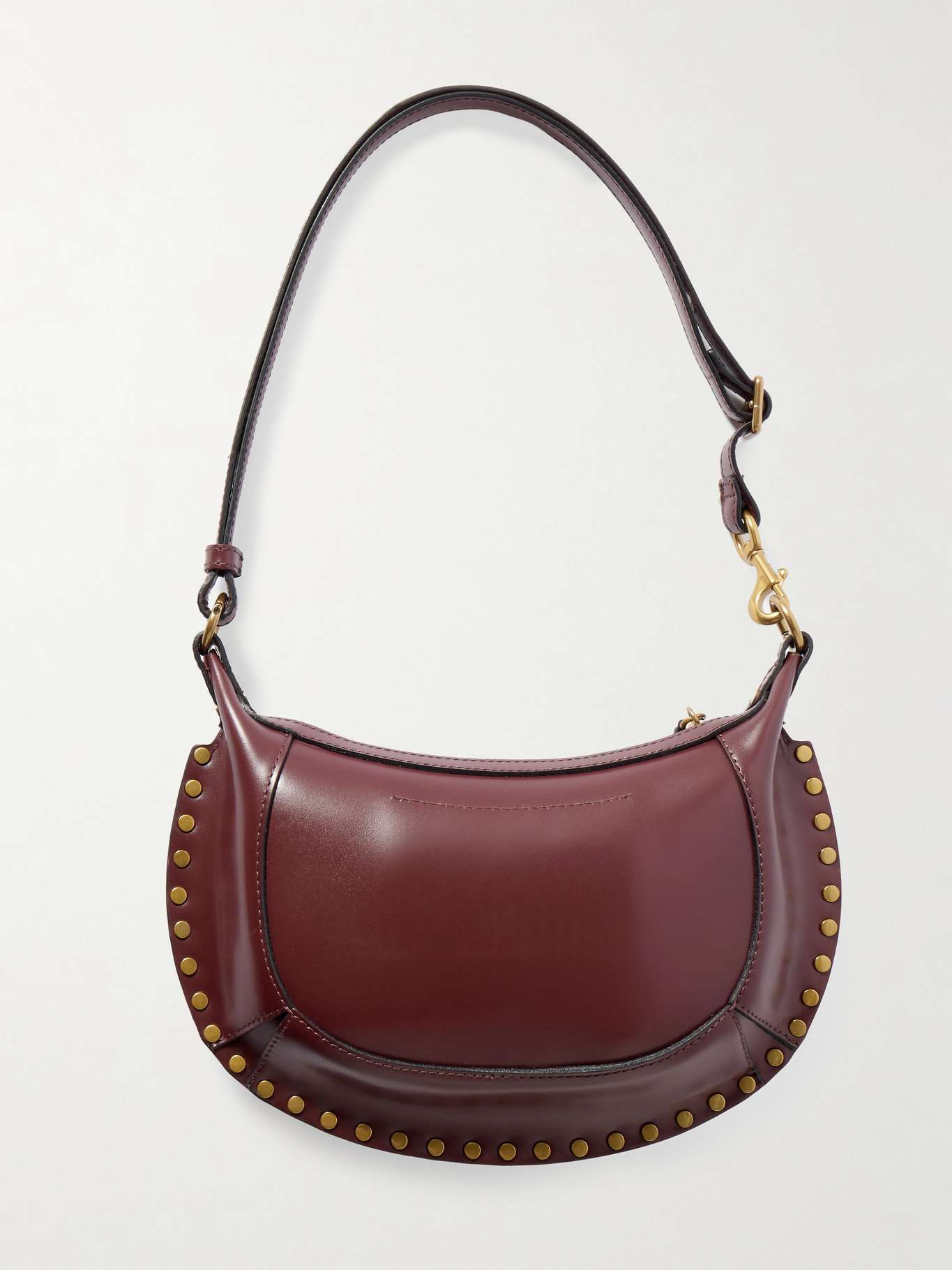 Oskan Moon studded leather shoulder bag Chocolate - 3