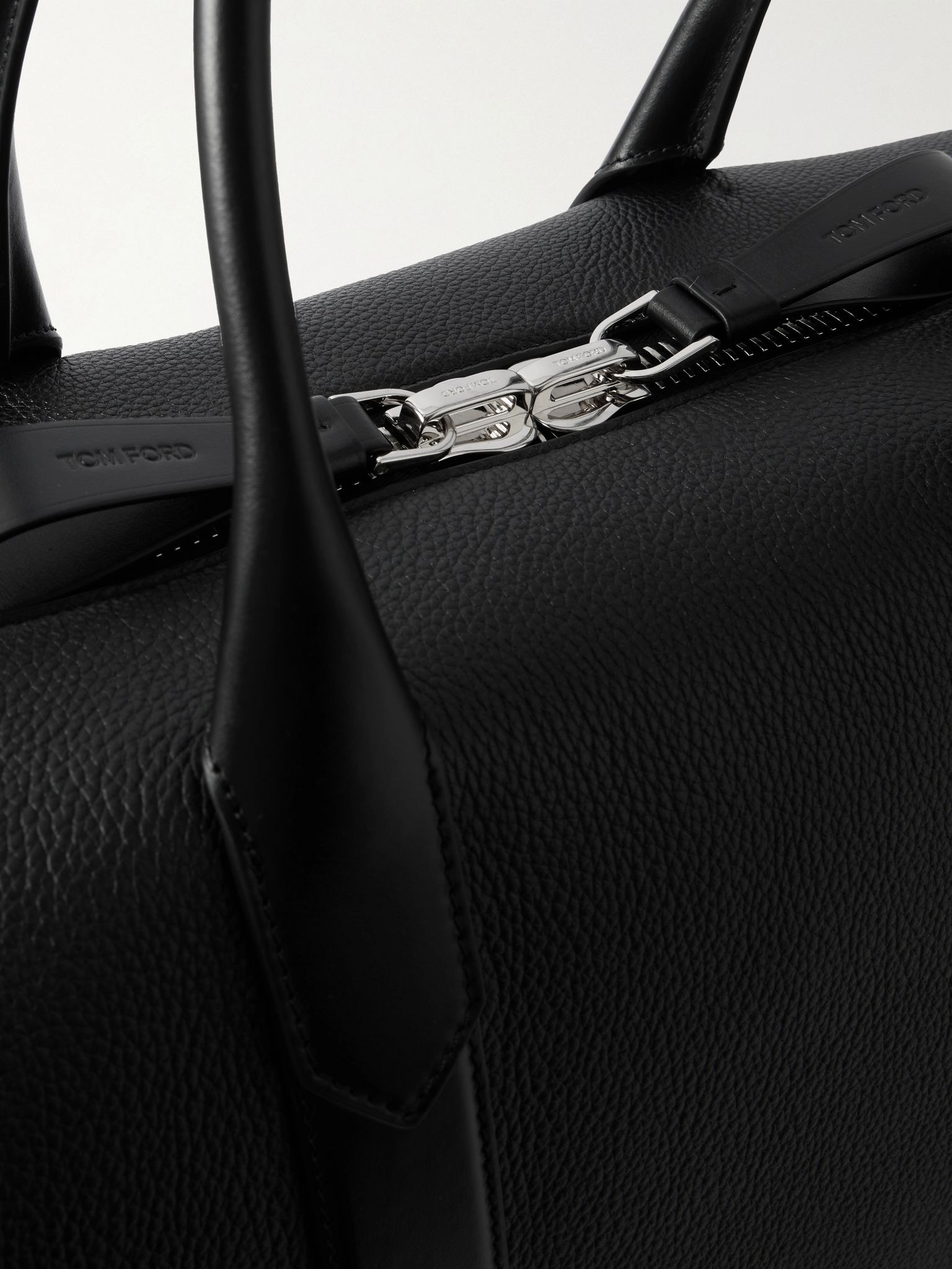 Full-Grain Leather Duffle Bag Black - 4