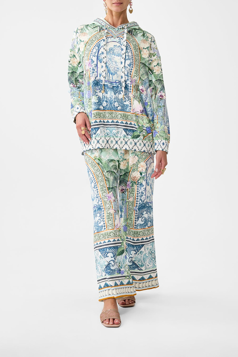 CAMILLA SILK BAND OVERSIZED HOODIE WITH POCKETS outlook