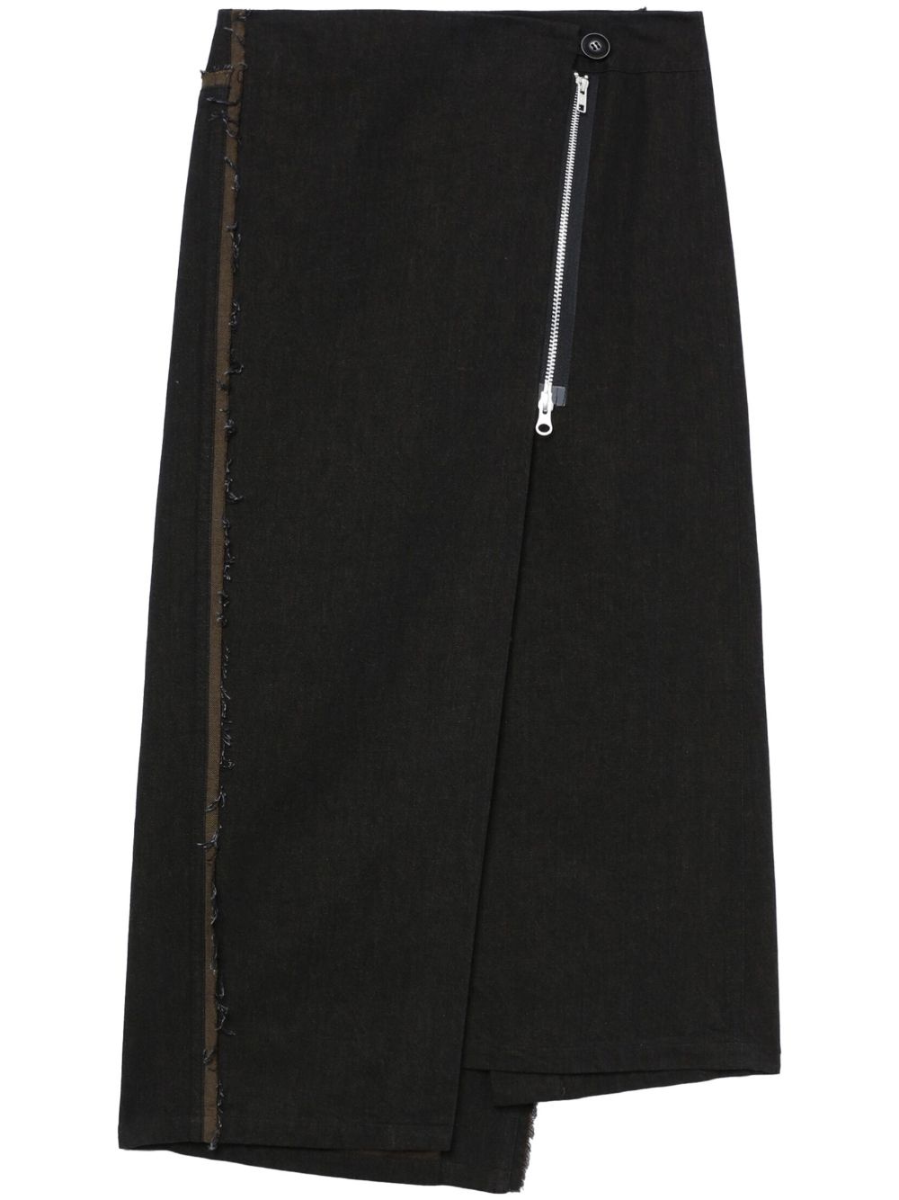 asymmetric-design cotton skirt - 1