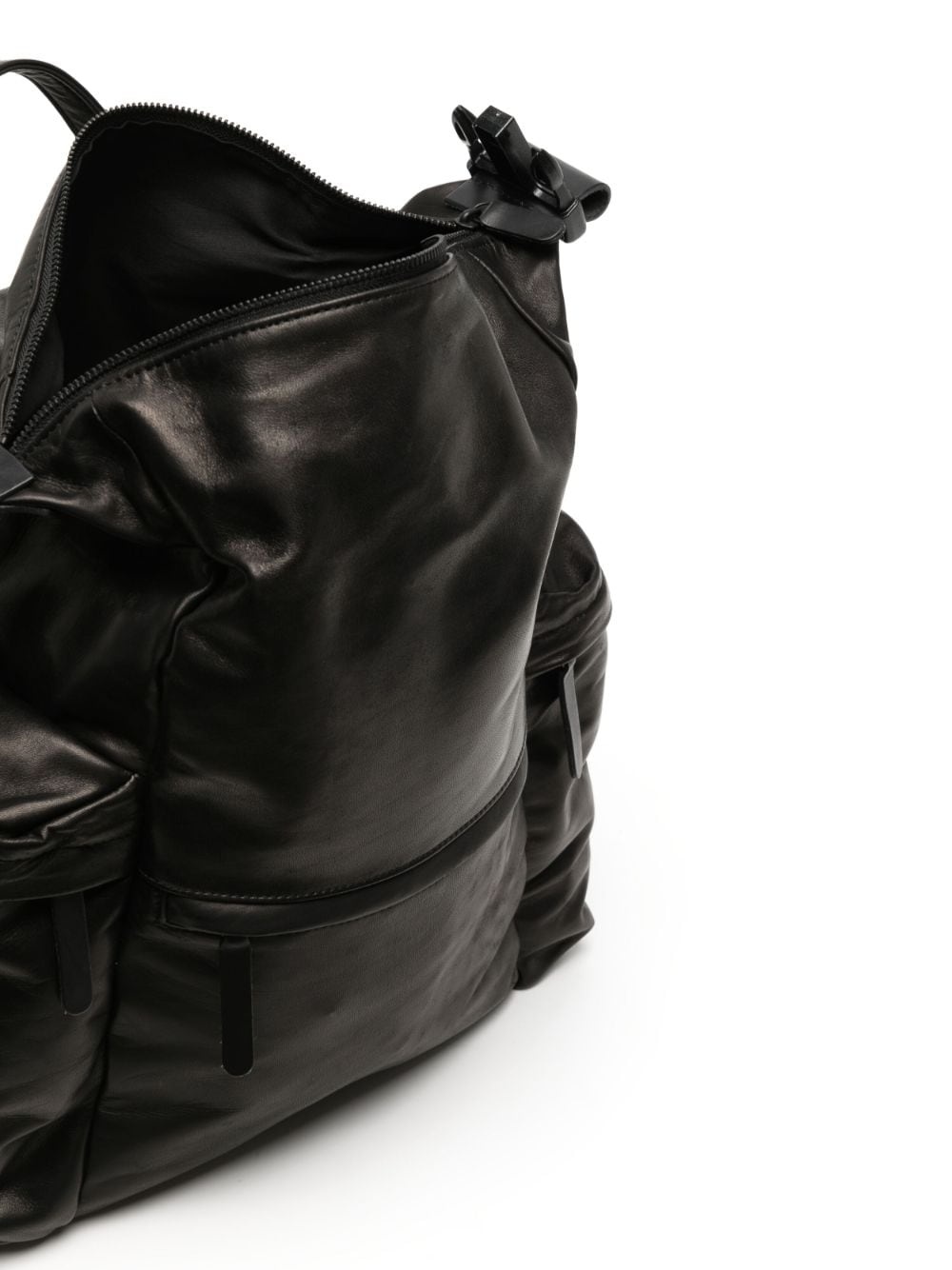 multiple-pocket leather backpack - 5