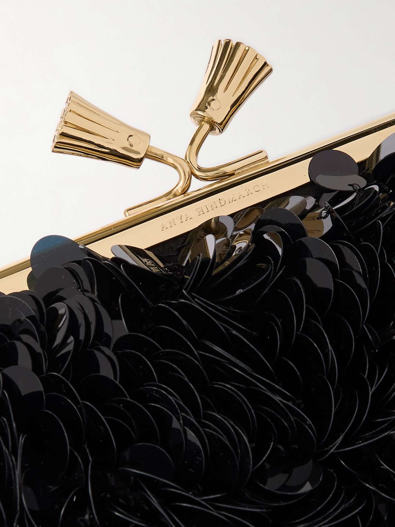Maud paillette-embellished recycled-satin clutch - 4