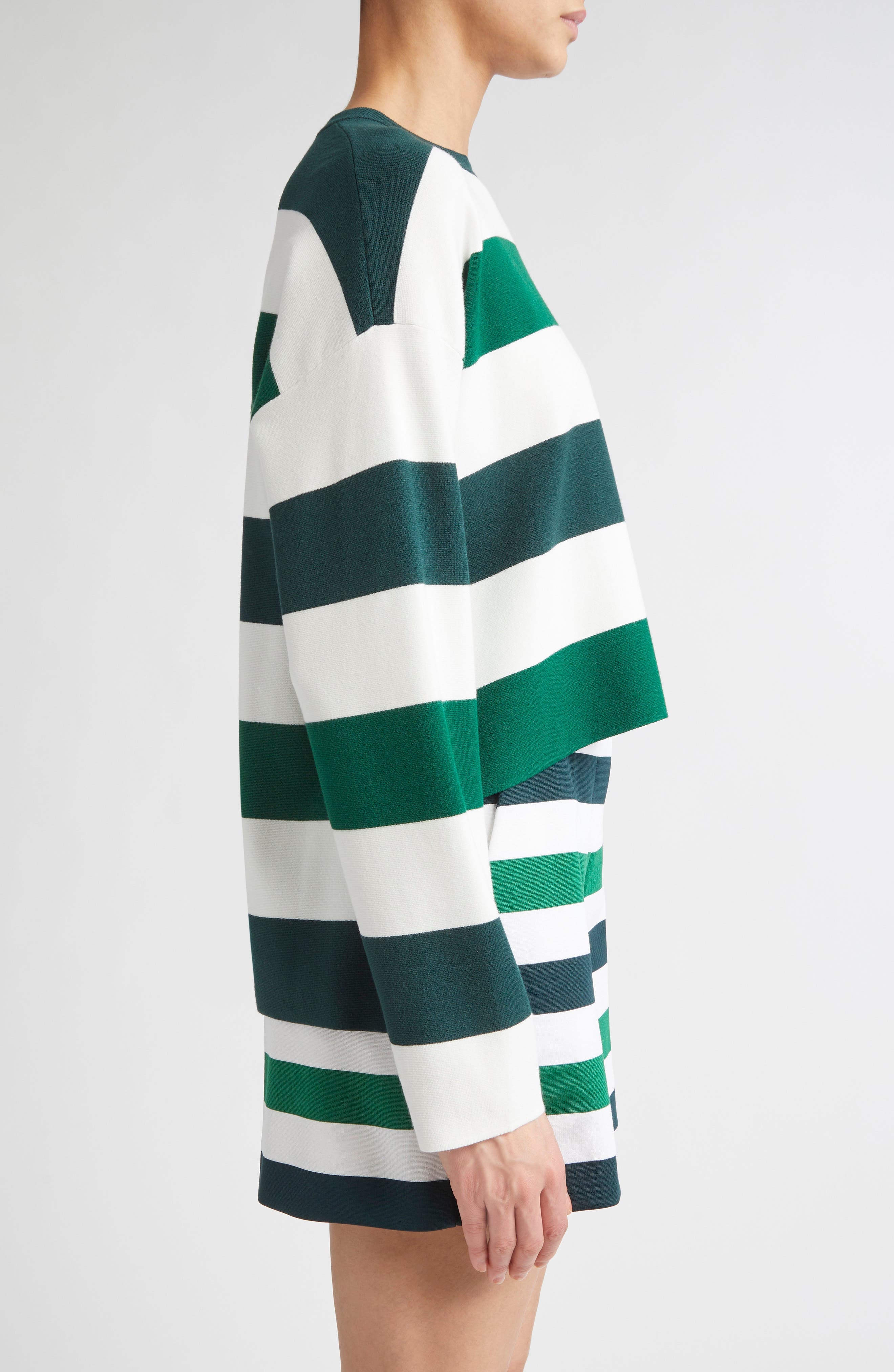 Max Mara Jesone Stripe Milano Knit Sweater in Sky Blue at Nordstrom - 4
