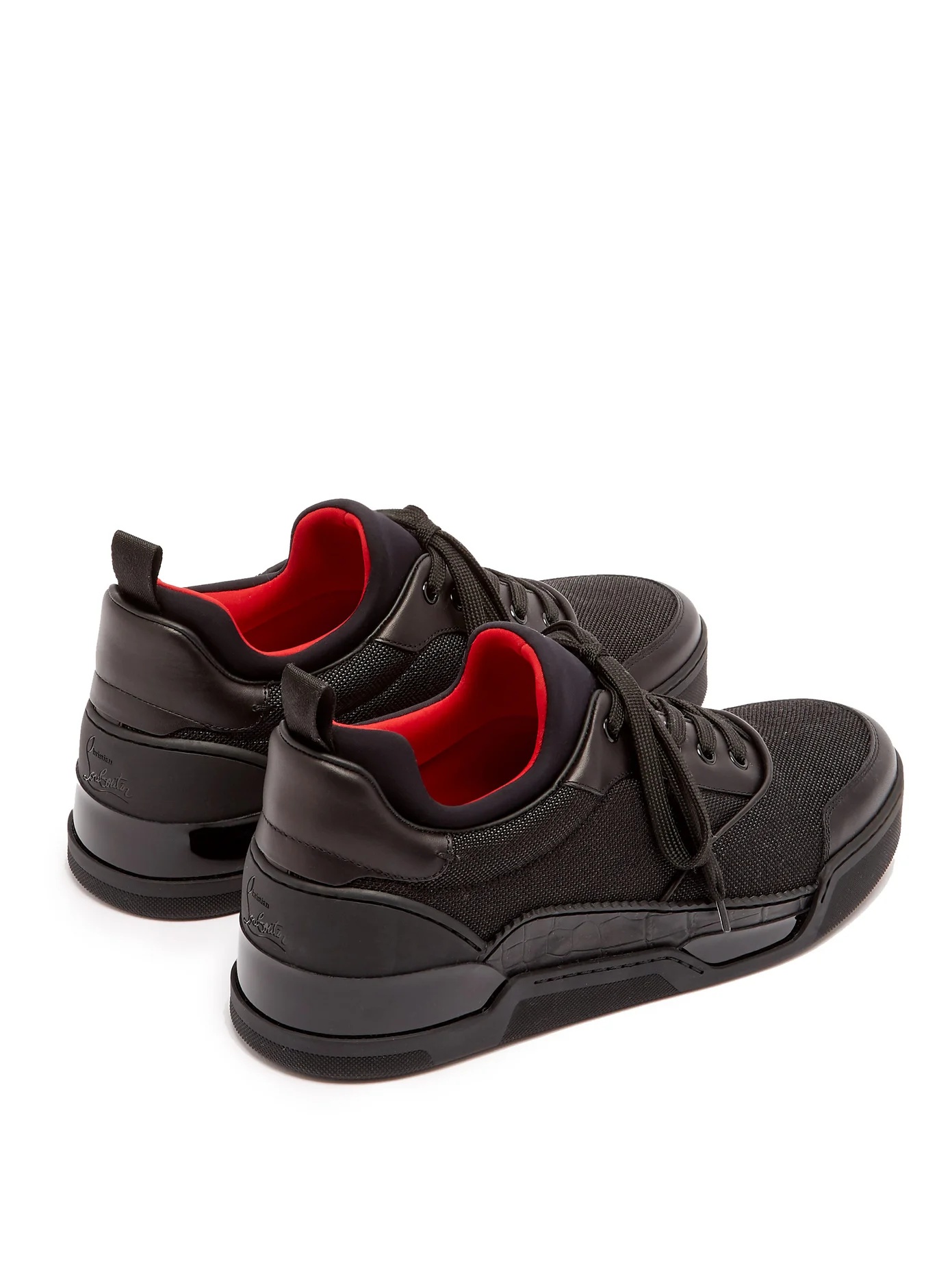 Aurelien leather and neoprene trainers - 4