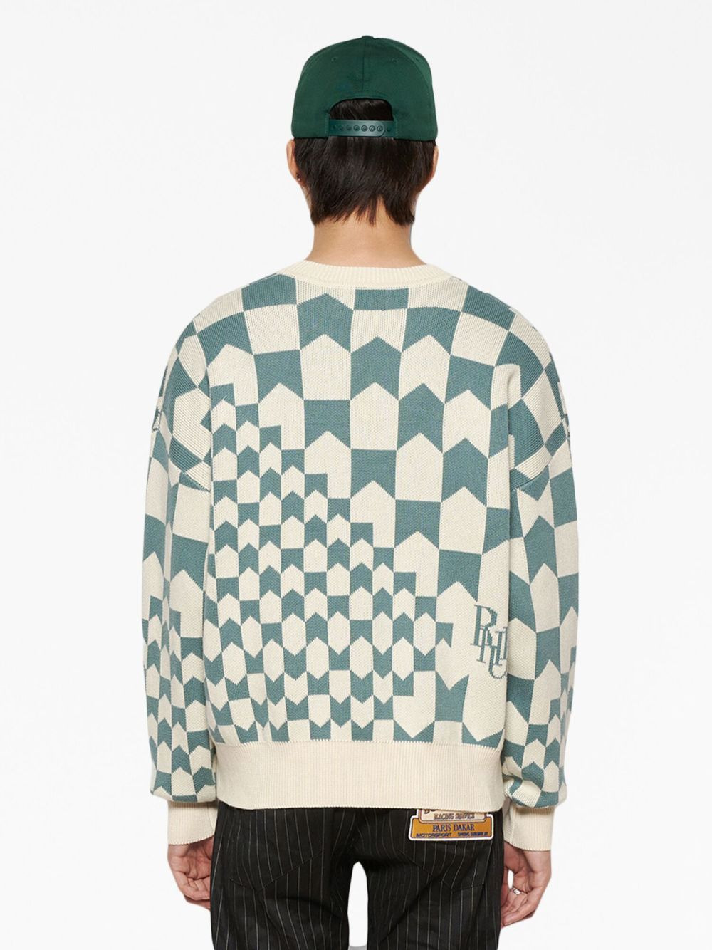 Racing monogram-intarsia jumper - 5