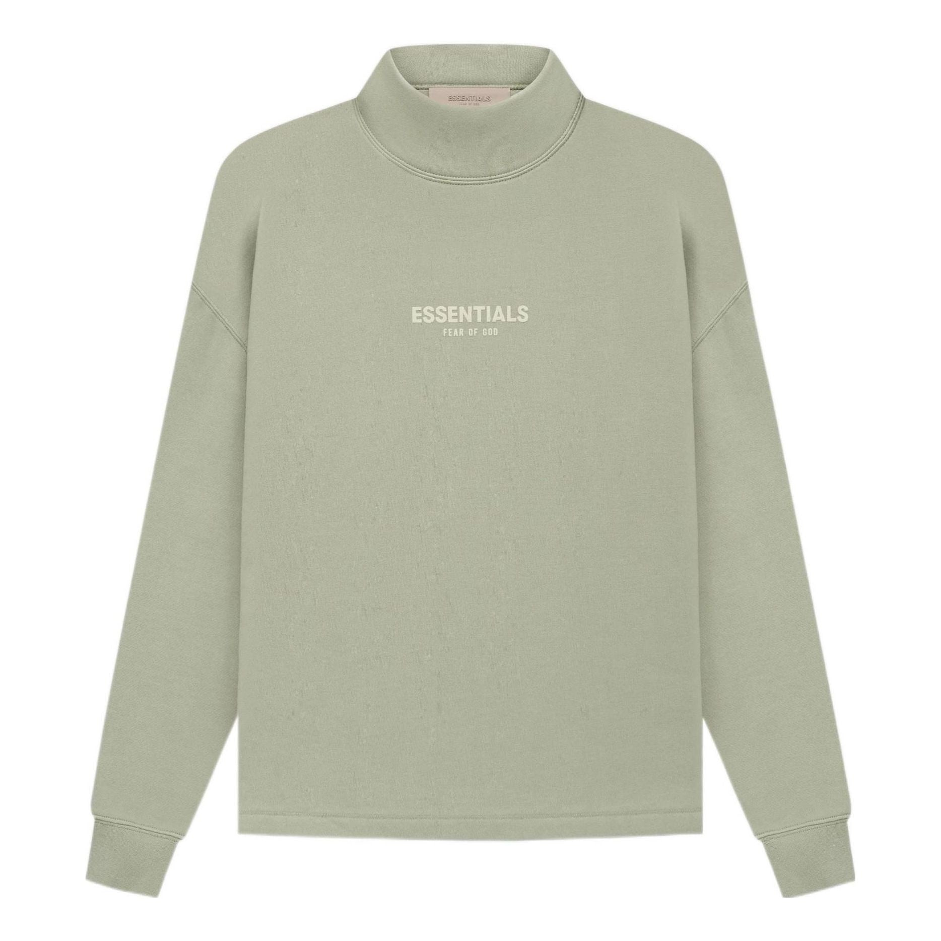 Fear of God Essentials SS22 Relaxed Mockneck Seafoam Logo FOG-SS22-155 - 1