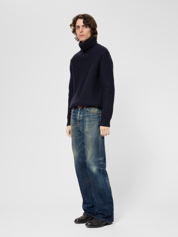 August Chunky Rollneck Knit Navy - 3