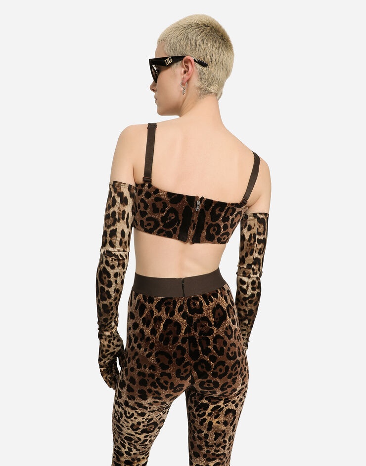 Chenille leggings with jacquard leopard design - 5