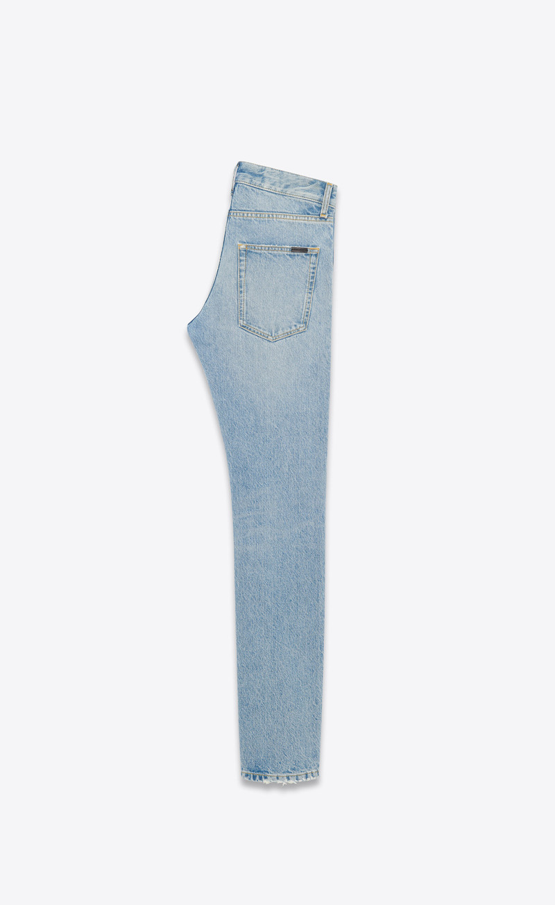 SAINT LAURENT slim-fit jeans in blue waves denim outlook