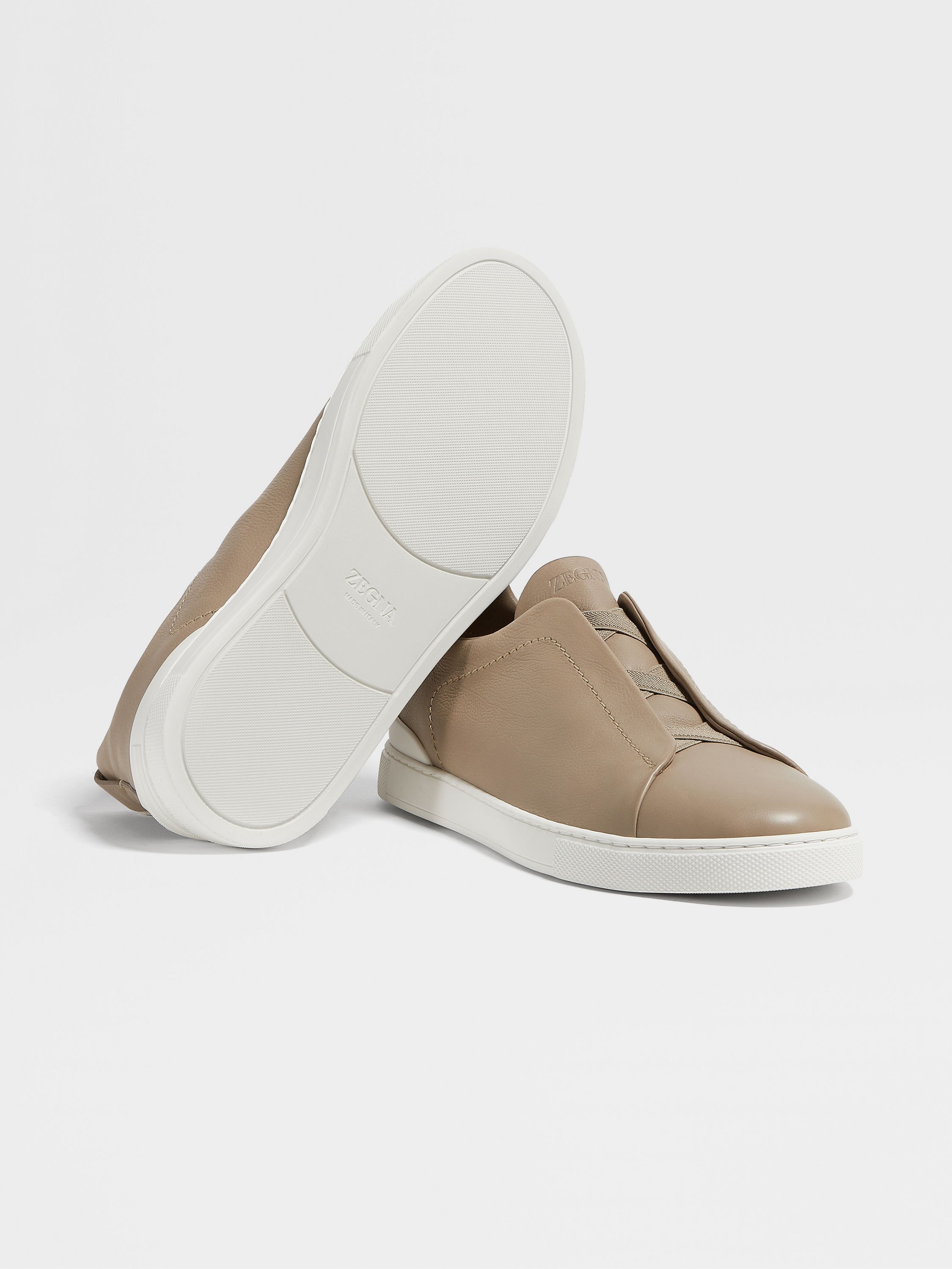 LIGHT TAUPE TRIPLE STITCH™ SECONDSKIN SNEAKERS - 5