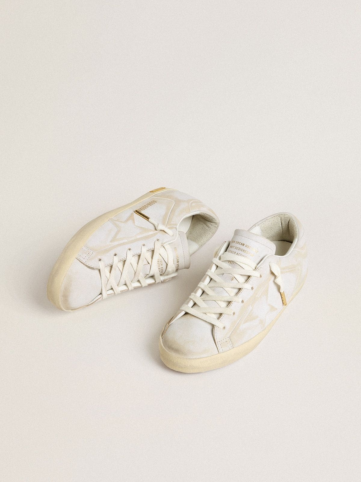 Women’s Super-Star with white leather star and heel tab with lived-in effect - 2