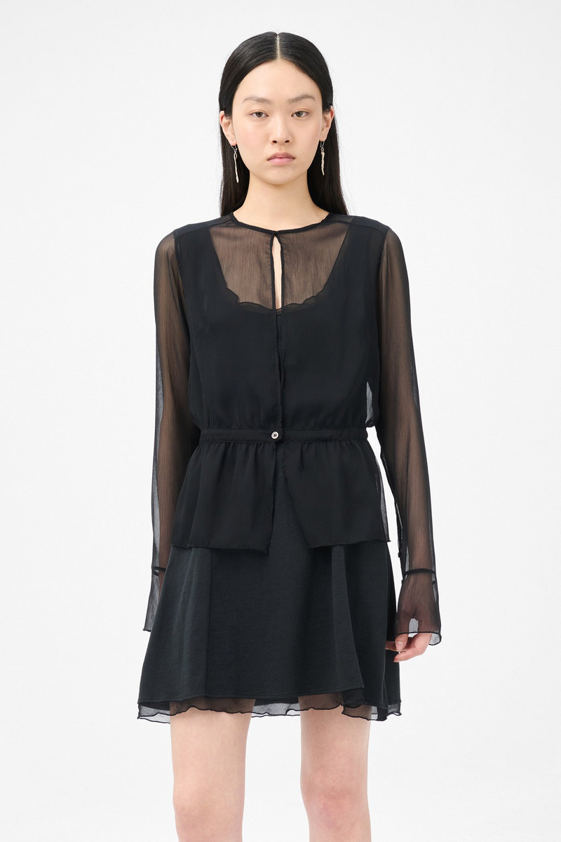 Our Legacy Waist Blouse Crinkle Black Veil Poly 3