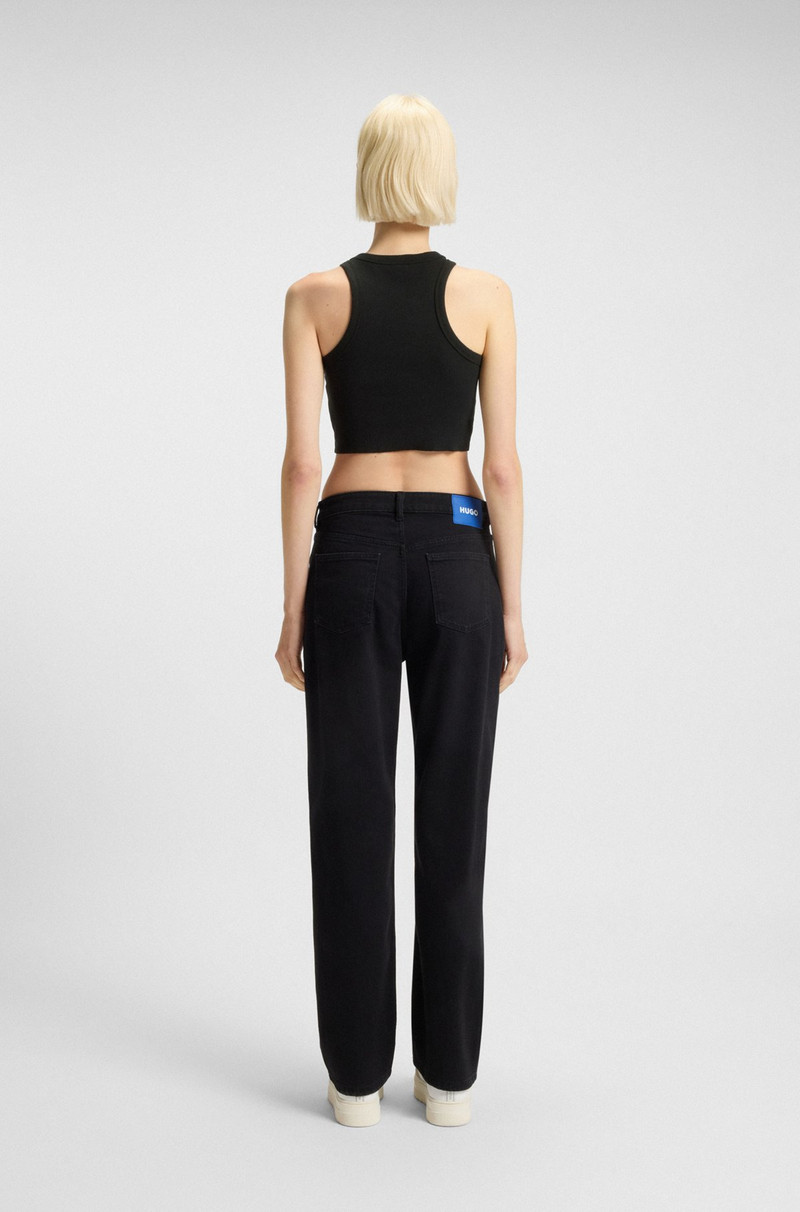 TANK TOP IN STRETCH COTTON WITH LOGO BADGE 4