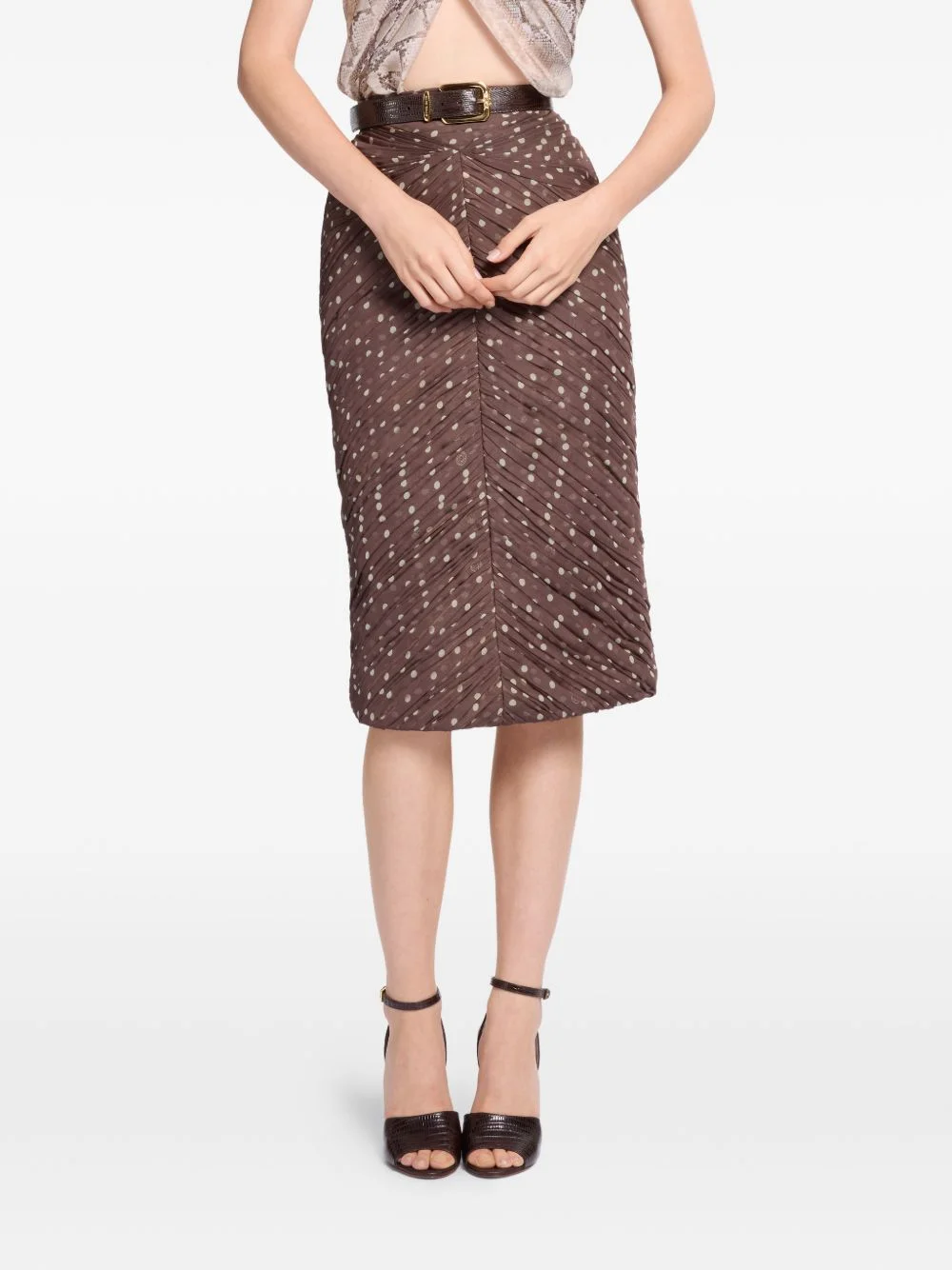 polka-dot midi skirt - 1