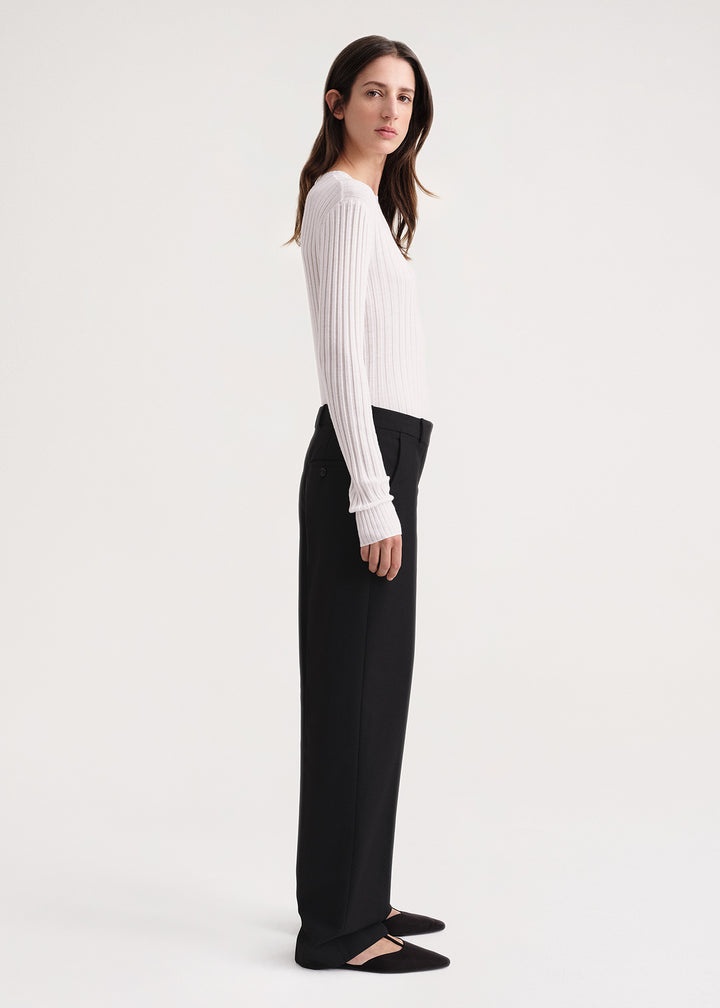 Mid-waist straight trousers black - 3