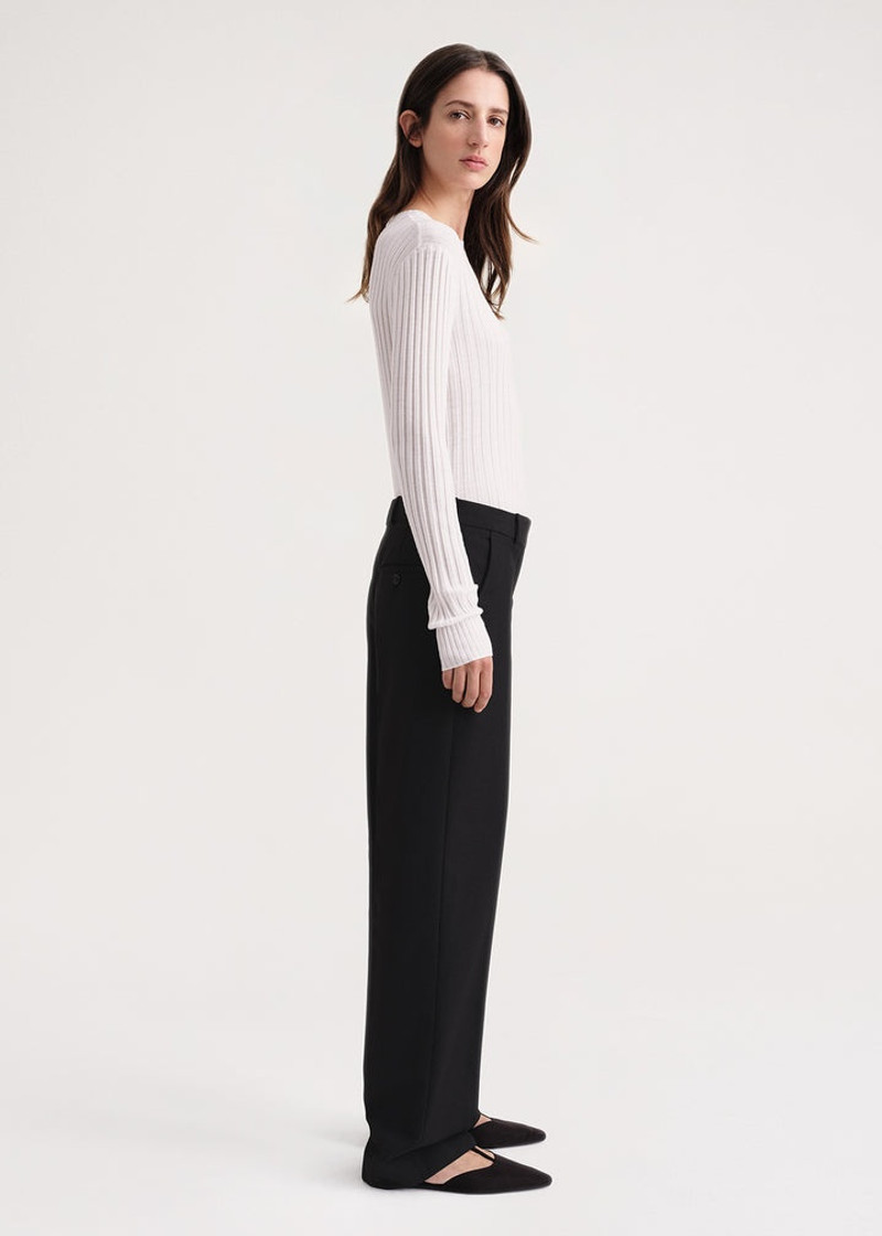 Mid-waist straight trousers black 3
