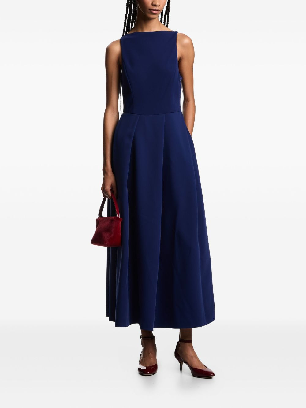 pleated sleeveless maxi dress - 2