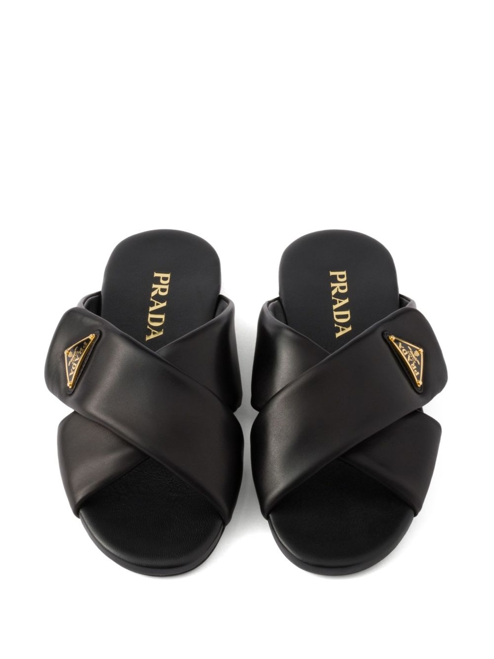Padded nappa leather slides - 4