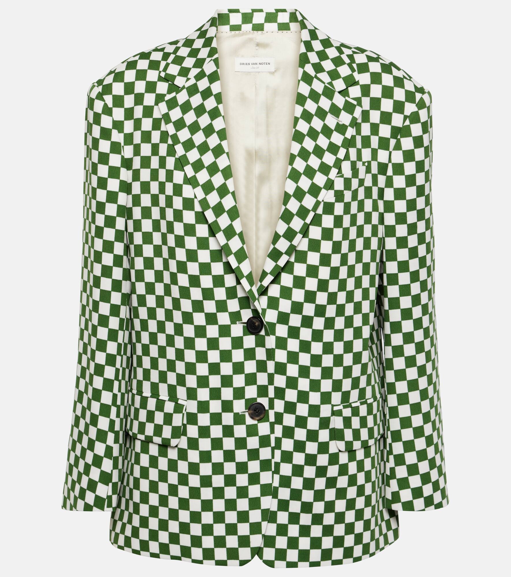 Checked single-breasted blazer - 1