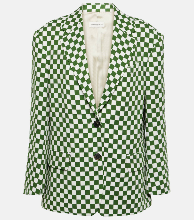 Checked single-breasted blazer - 1