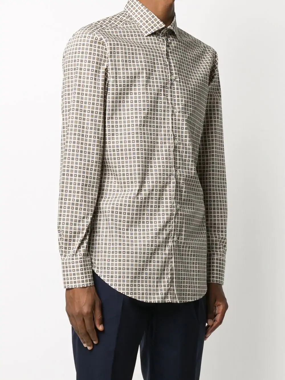 geometric-print long-sleeve shirt - 3