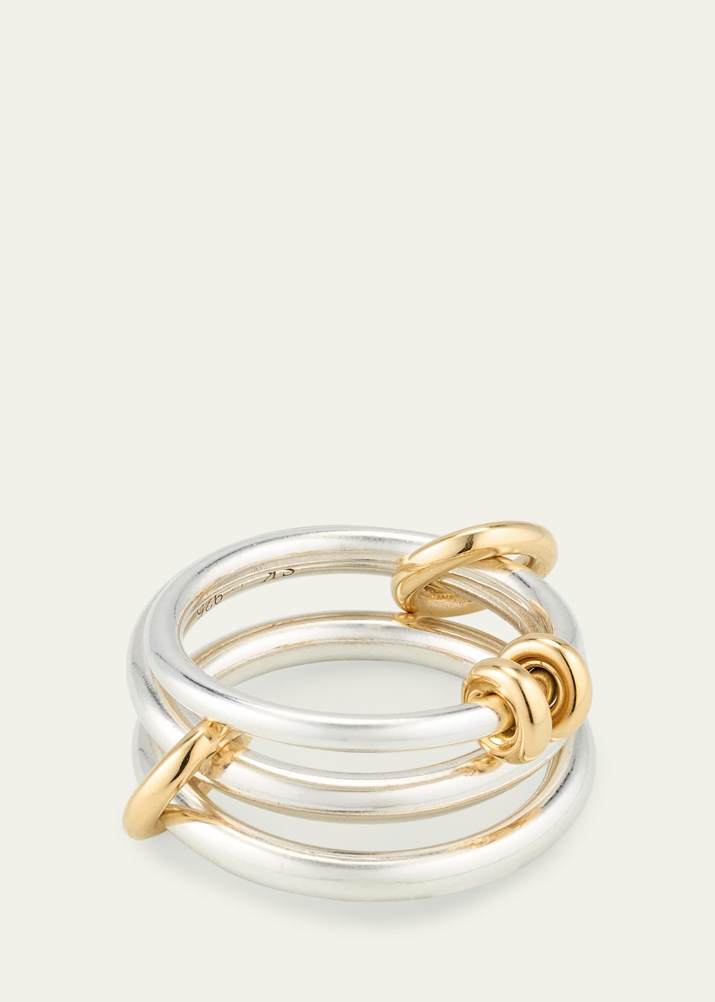 Raneth SG Three Link Ring in Sterling Silver with 18K Yellow Gold Accents - 3