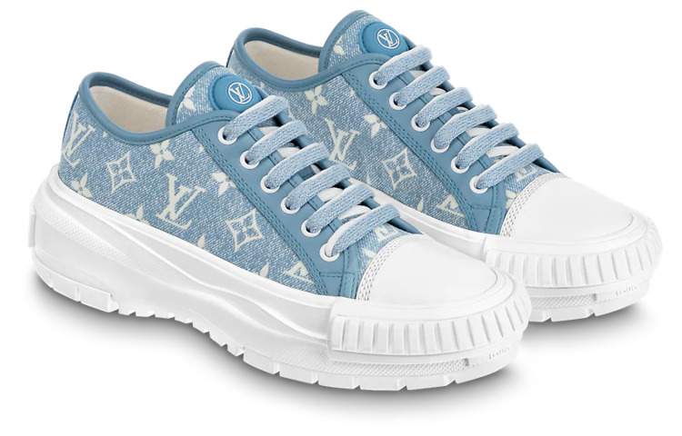 (WMNS) LOUIS VUITTON Squad Sneakers 'Blue Monogram' 1AB19K - 3