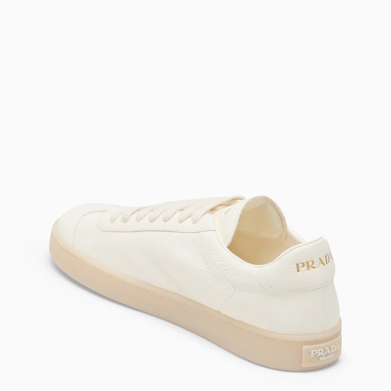 フラットシューズ PRADA IVORY LEATHER TRAINER Ivory Leather sneakers | PRADA