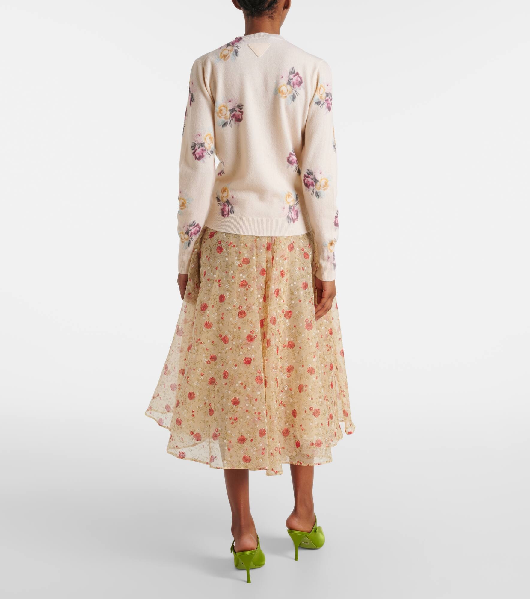Floral virgin wool cardigan - 3