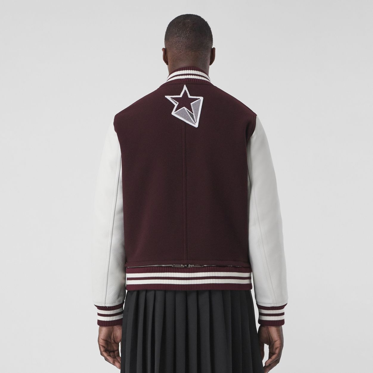 Leather Sleeve Technical Wool Varsity Jacket - 2