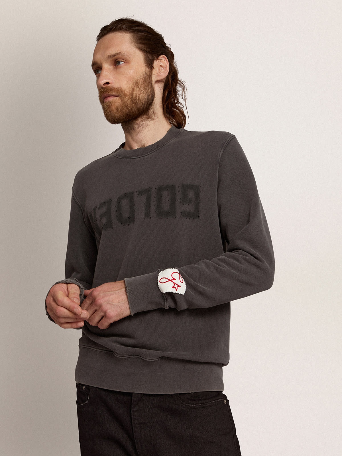 Golden Goose Golden Collection sweatshirt with logo in anthracite
