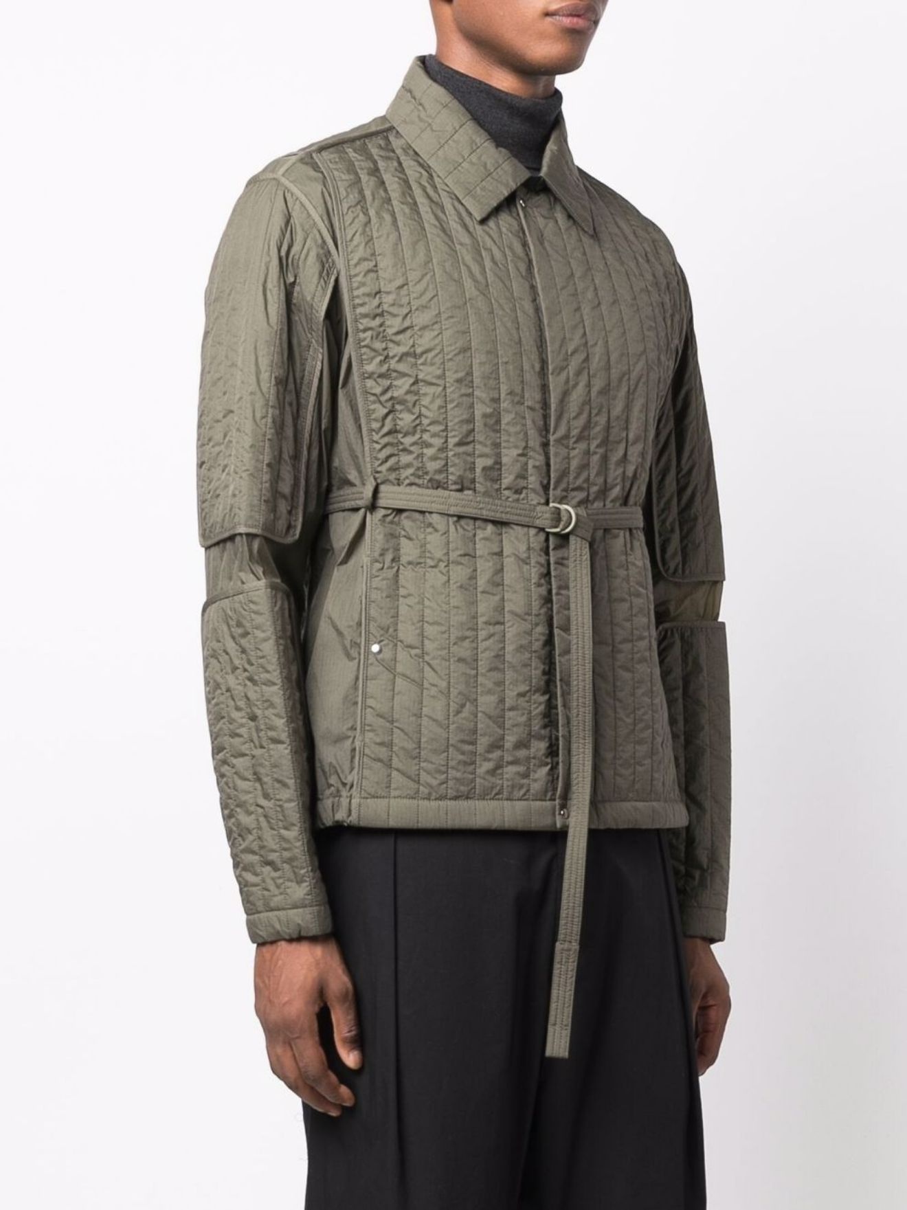 belted quilted padded jacket - 3