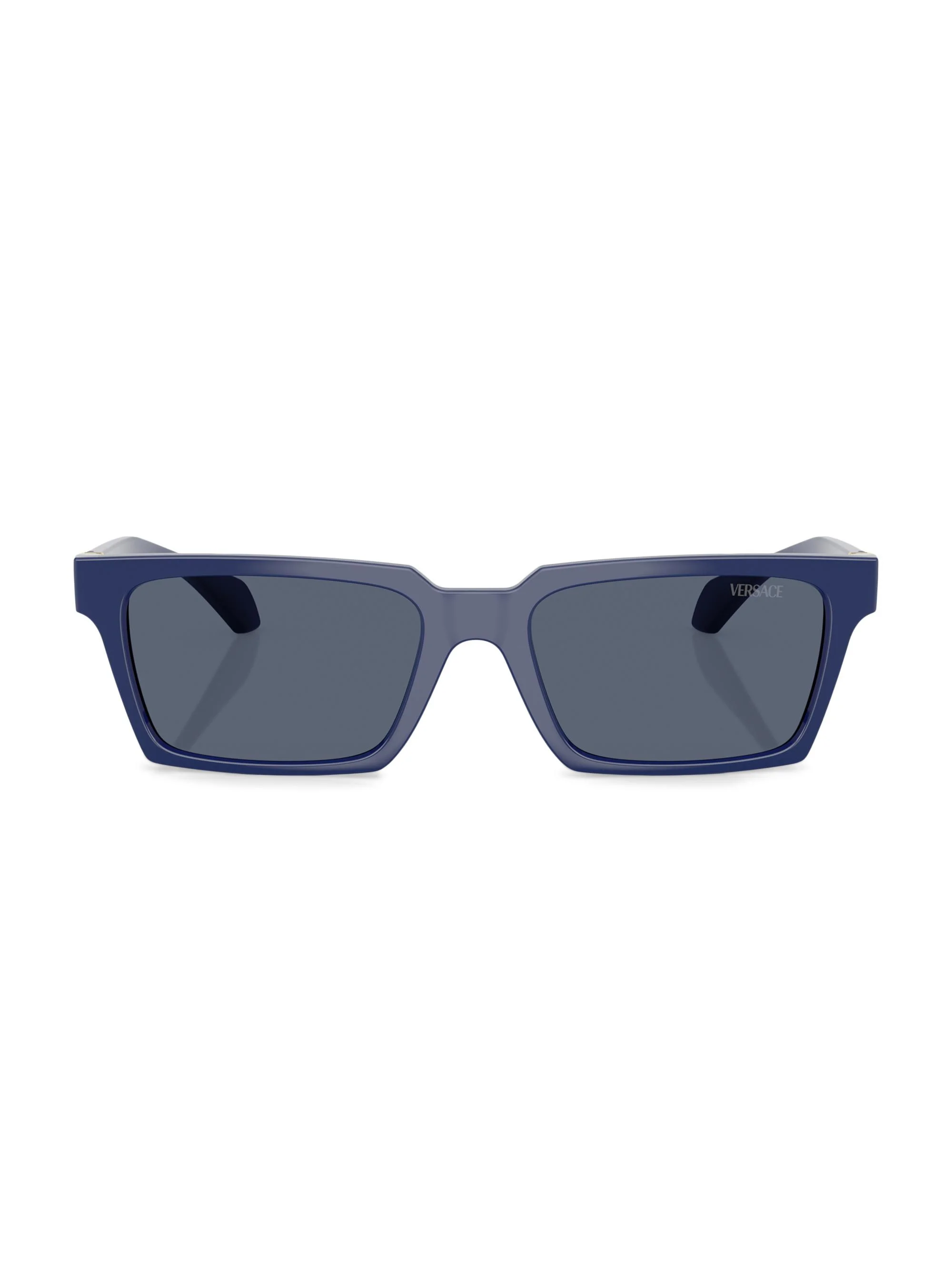 Men's 55MM Rectangular Sunglasses - Solid Blue - 1