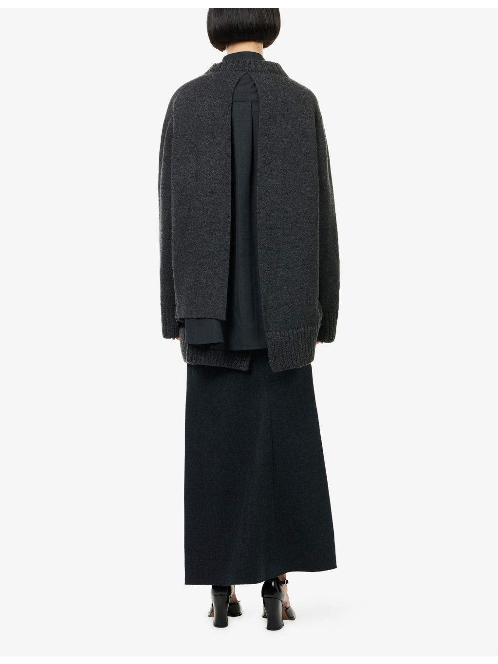 Suiting Wool Knit Jumper Dress - 4