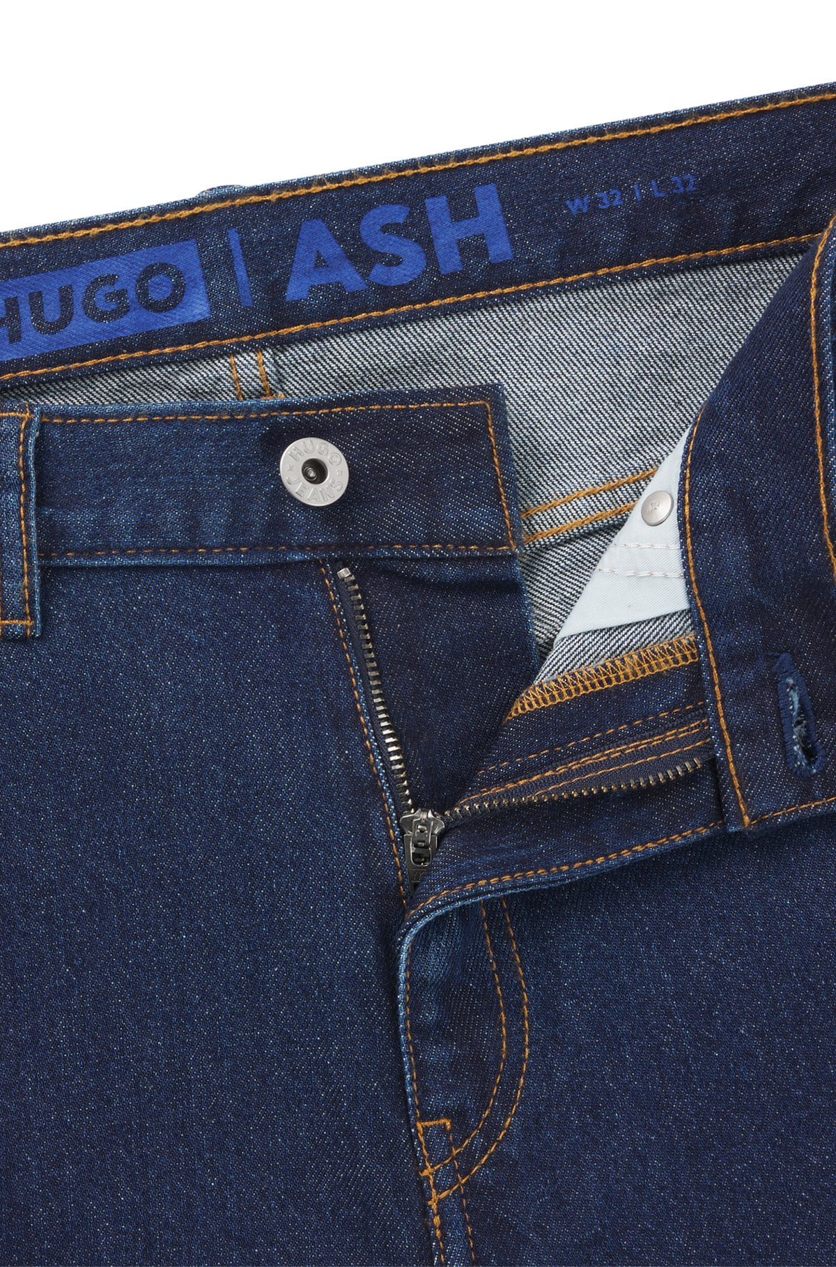 SLIM-FIT JEANS IN DARK-BLUE STRETCH DENIM - 6