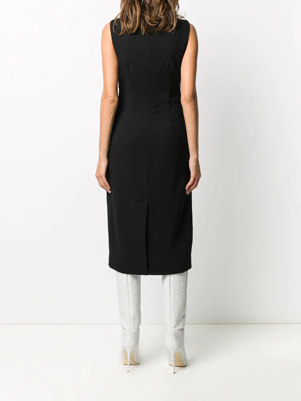 ruched front v-neck dress - 4