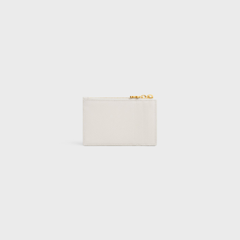 ZIPPED CARD HOLDER TRIOMPHE CHARMS IN GRAINED CALFSKIN 3