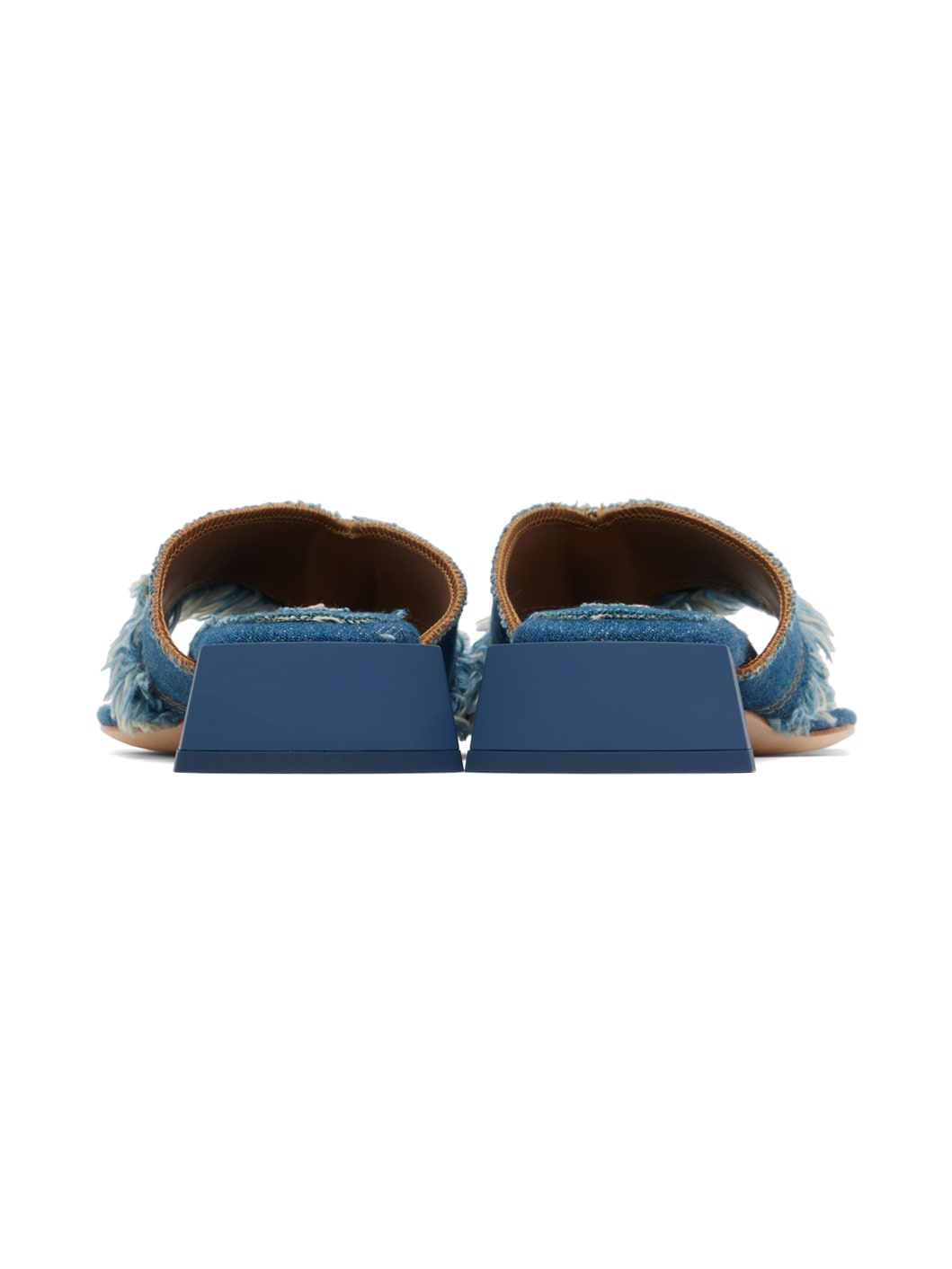 Blue Pythia Denim Heeled Sandals - 2
