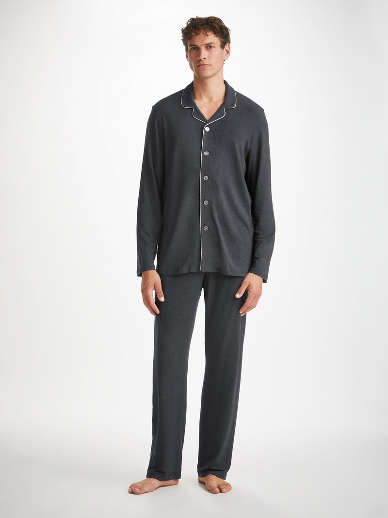 Men's Modern Fit Pyjamas Marlowe Micro Modal Stretch Anthracite - 3