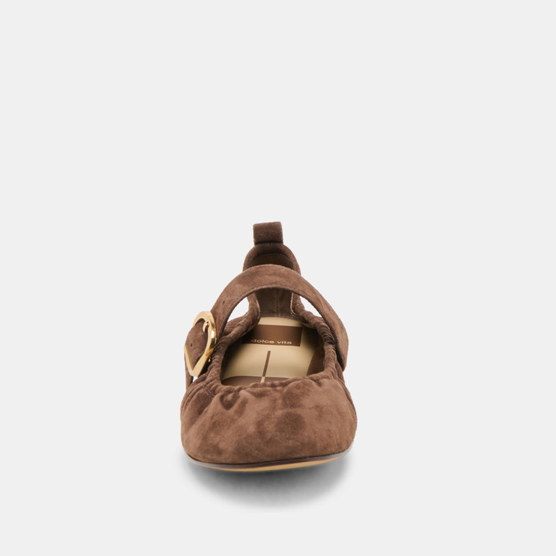 CAELY BALLET FLATS DK BROWN SUEDE 9