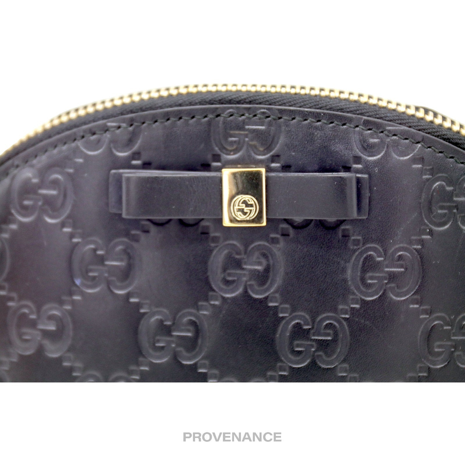 Gucci Guccissima Cosmetic Pouch - Navy Leather - 4
