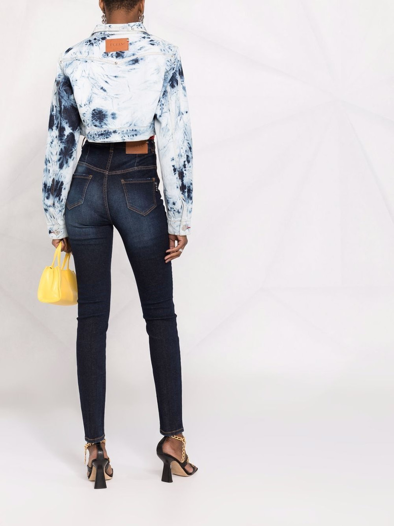 bleached-effect cropped denim jacket 4