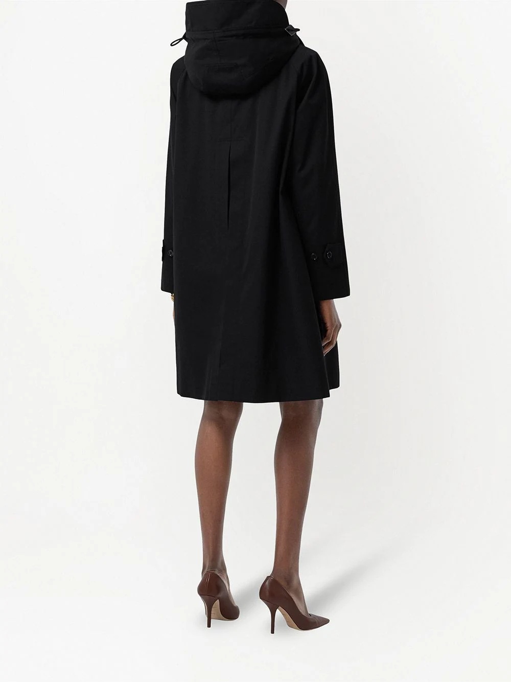 gabardine hooded car coat - 4