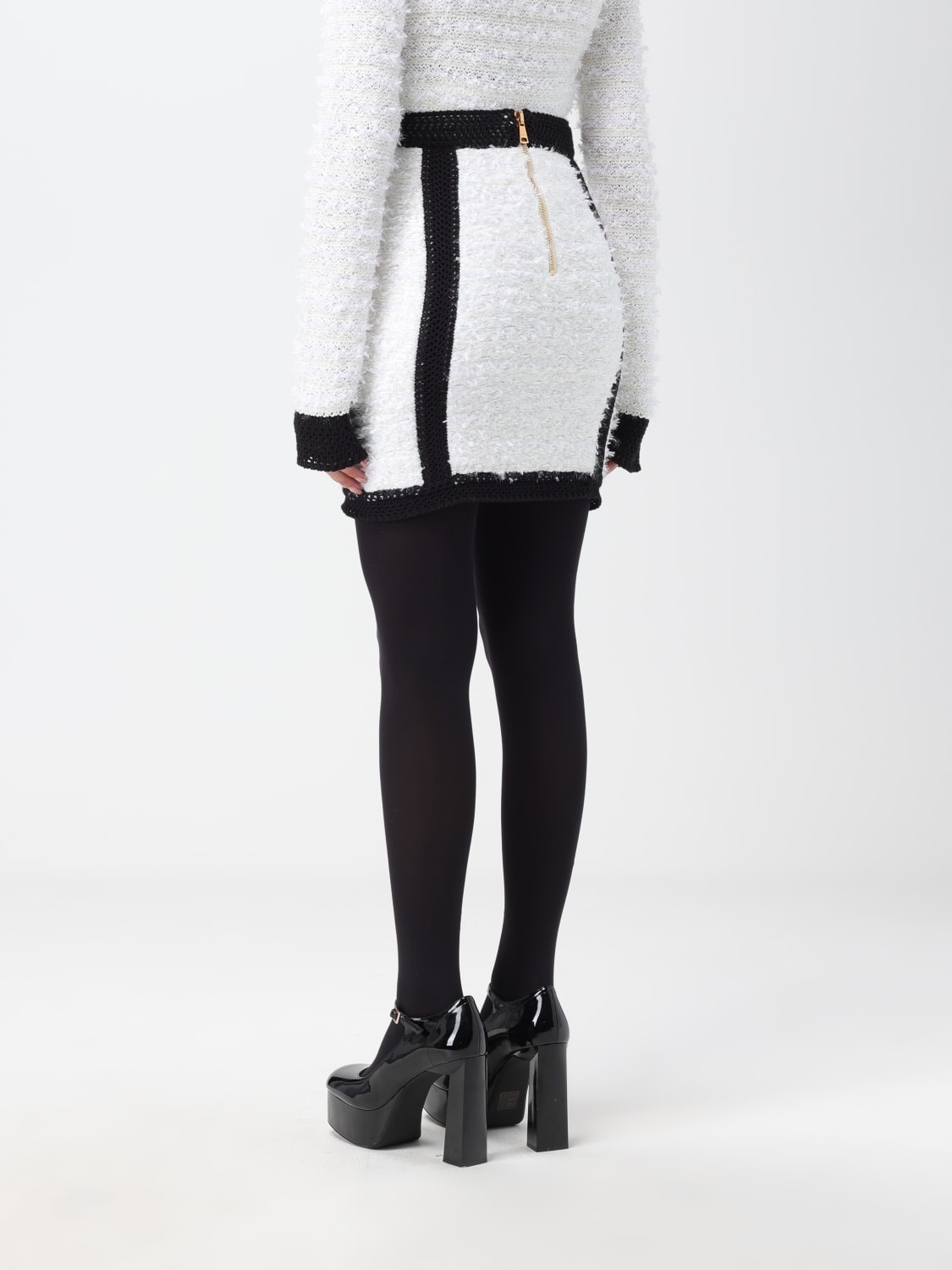 Balmain skirt in cotton blend tweed - 3