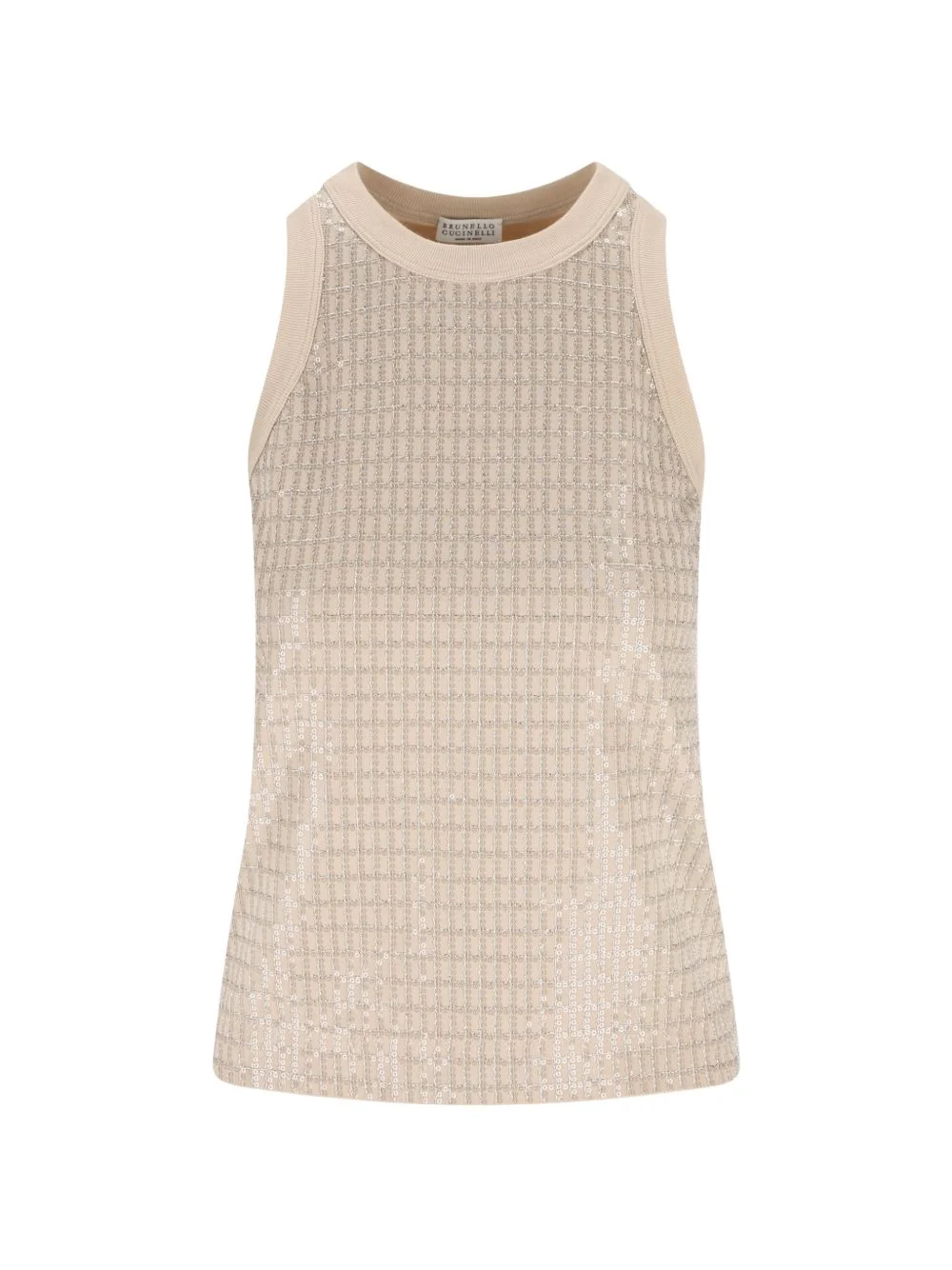 sequin-embellished grid top - 1