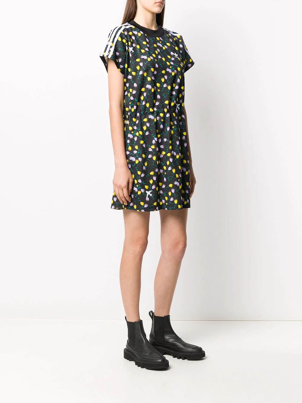 floral-print logo T-shirt dress - 3