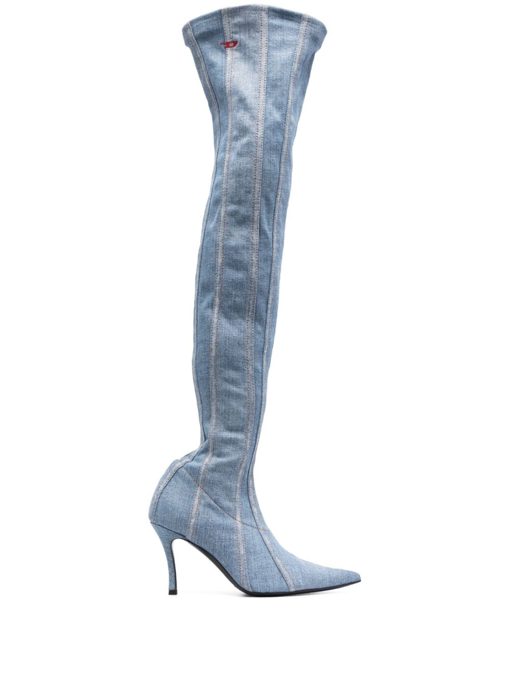 D-Venus denim 100mm knee boots - 1