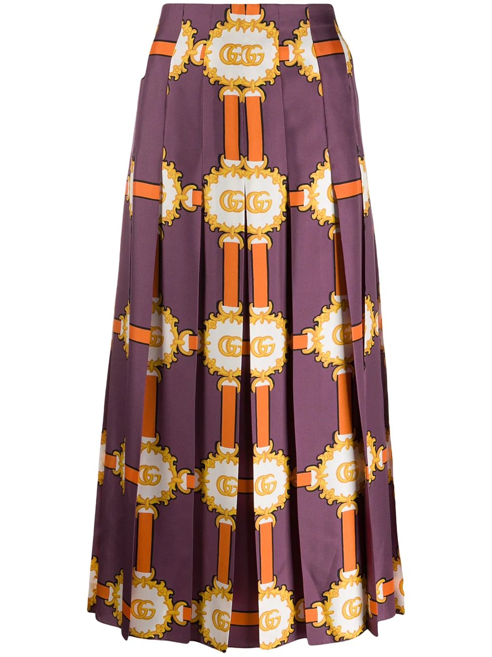 printed pleat midi skirt - 1